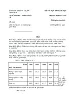 TRƯỜNG THPT PHAN THIẾT  ĐỀ THI HỌC KỲ I NĂM HỌC 2013-2014 MÔN ĐỊA LÝ LỚP 12 ĐỀ 1