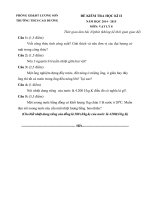 Đề kiểm tra học kì 2 môn Vật lý lớp 8 năm học 2014-2015 trường THCS Cao Dương, Hòa Bình