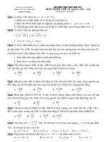 ĐỀ KIỂM TRA THỬ HKI MÔN TOÁN 12