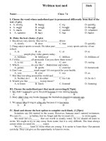 Đề tiếng anh 7 - sưu tầm đề kiểm tra, thi học sinh giỏi tham khảo bồi dưỡng (98)