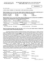 Đề thi thử quốc gia lần 4 - 2015 - Môn Tiếng anh - Trường THPT Chuyên ĐH Vinh - Nghệ An