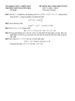 đề kiểm tra chọn đội tuyển toán lớp 12