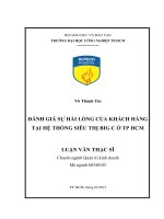 Đánh giá sự hài lòng của khách hàng tại hệ thống siêu thị Big C ở TP HCM