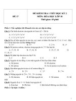 Đề kiểm tra 1 tiết HK 2 môn Hóa học 10 - Đề 17