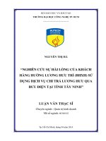 Nghiên cứu hài lòng của khách hàng hưởng lương hưu trí (BHXH) sử dụng dịch vụ chi trả lương hưu qua bưu điện tại tỉnh Tây Ninh
