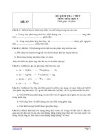 Đề kiểm tra 1 tiết Hóa học 8 - Đề 37