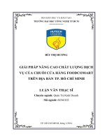 Giải pháp nâng cao chất lượng dịch vụ của chuỗi cửa hàng Foodcomart trên địa bàn Tp.Hồ Chí Minh