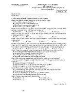 Đề kiểm tra học ki I Sinh 12 năm học 2009-2010 TỈNH BẾN TRE