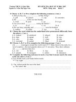 Đề tiếng anh 7 - sưu tầm đề kiểm tra, thi học sinh giỏi tham khảo bồi dưỡng (2)