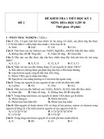 Đề kiểm tra 1 tiết HK 2 môn Hóa học 10 - Đề 1