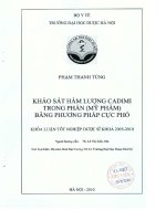 Khảo sát hàm lượng cadimi trong phấn (mỹ phẩm) bằng phương pháp cực phổ