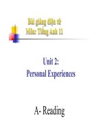 Bài giảng tiếng anh 11 unit 2 personal experiences