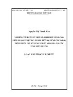 Nghiên cứu đề xuất một số giải pháp nâng cao hiệu quả quản lí dự án đầu tư xây dựng các công trình thủy lợi sử dụng nguồn vốn ODA tại các tỉnh Miền Trung
