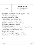 Đề kiểm tra 1 tiết Hình học lớp 7 - Đề 46