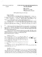 Đề thi Học sinh giỏi Thành Phố Hà Nội môn vật lý năm 2007