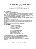 Đề khảo sát văn hay lớp 7 kì i năm học 2012 2013 (thời gian 60 phút)