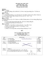 Đề kiểm tra 1 tiết môn toán Hình học lớp 6 số 1