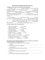 ĐỀ ÔN THI TỐT NGHIỆP THPT MÔN ANH SỐ  3