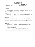 Đề kiểm tra 1 tiết môn Hình học lớp 8 số 23