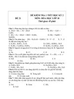 Đề kiểm tra 1 tiết HK 2 môn Hóa học 10 - Đề 21