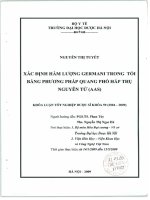 Xác định hàm lượng germani trong tỏi bằng phương pháp quang phổ hấp thụ nguyên tử (AAS)
