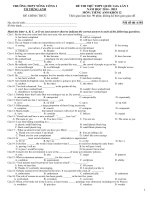 Đề thi thử quốc gia lần 2 - 2015 - Môn Tiếng anh - Trường THPT Nông Cống 1 - Thanh Hóa