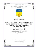 Các yếu tố ảnh hưởng đến hành vi mua căn hộ chung cư của người tiêu dùng trên địa bàn tp. Hồ Chí Minh giai đoạn 2006-2012