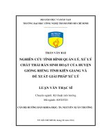 Nghiên cứu tình hình quản lý, xử lý chất thải rắn sinh hoạt của huyện Giồng Riềng tỉnh Kiên Giang và đề xuất giải pháp xử lý