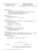 TRƯỜNG THPT THUẬN THÀNH SỐ I BÀI KIỂM TRA HỌC KÌ I MÔN  TOÁN 10