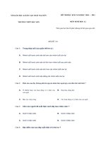 TRƯỜNG THPT BẮC SƠN ĐỀ KIỂM TRA HỌC KÌ 2 MÔN SINH KHỐI 12 MÃ ĐỀ 113