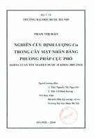 Nghiên cứu định lượng cu trong cây mật nhân bằng phương pháp cực phổ