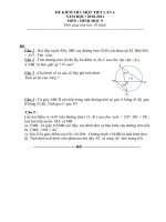 Đề kiểm tra 1 tiết môn Hình học lớp 9 số 18