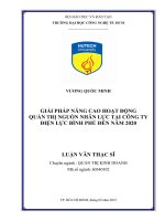 Giải pháp nâng cao hoạt động quản trị nguồn nhân lực tại công ty điện lực Bình Phú đến năm 2020