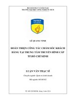 Hoàn thiện công tác chăm sóc khách hàng tại trung tâm truyền hình cáp tp. Hồ Chí Minh