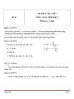 Đề kiểm tra 1 tiết Hình học lớp 7 - Đề 48