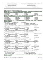 Đề thi thử quốc gia lần 2 - 2015 - Môn Tiếng anh - Trường THPT Đông Hà - Quảng Trị