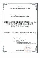 Nghiên cứu định lượng ge và mo trong cây mật nhân bằng phương pháp AAS