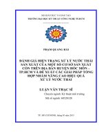 Đánh giá hiện trạng xử lý nước thải sản xuất của một cơ sở sản xuất cồn trên địa bàn huyện hóc môn tp HCM và đề xuất các giải pháp tổng hợp nhằm nâng cao hiệu quả quản lý môi trường và xử lý nước thải