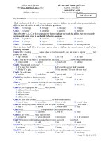 Đề thi thử THPT Quốc gia môn Tiếng Anh trường THPT Cù Huy Cận, Hà Tĩnh năm 2015 (lần 1)