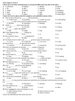 ĐỀ THI tiếng Anh lớp 8 (Bài 9)