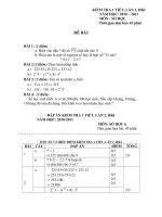 Đề kiểm tra 1 tiết môn toán Số học lớp 6 số 18