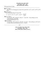 Đề kiểm tra 1 tiết môn Hình học lớp 9 số 15