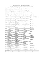 Đề ôn thi học sinh giỏi Tiếng Anh lớp 12 số 21