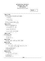 Đề kiểm tra 1 tiết môn Đại số lớp 9 số 11