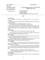 Đề thi học sinh giói cấp tỉnh lớp 10 môn Sinh bảng B