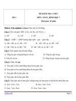 Đề kiểm tra 1 tiết Hình học lớp 7 - Đề 4