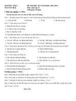 đề 1 thi học kì 1 sinh 8 thcs nguyễn huệ