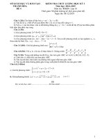 Đề kiểm tra học kì 1 môn Toán lớp 10 số 4