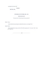 TRƯỜNG THPT BẮC SƠN ĐỀ KIỂM TRA HỌC KÌ 2 MÔN VĂN KHỐI 10