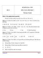 Đề kiểm tra 1 tiết Hình học lớp 7 - Đề 29